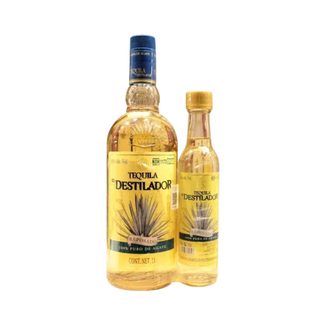 Paquete Tequila Destilador Reposado 1 L + 250 ml