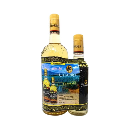 Paquete Tequila El Charro Reposado 1 L + 375 ml